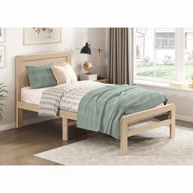 Lit plateforme en bois, Lit simple
