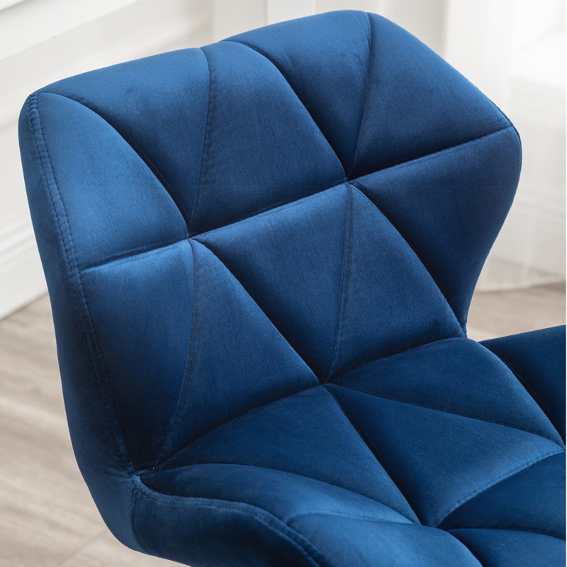 Tufted Adjustable Swivel Office Chair, Blue