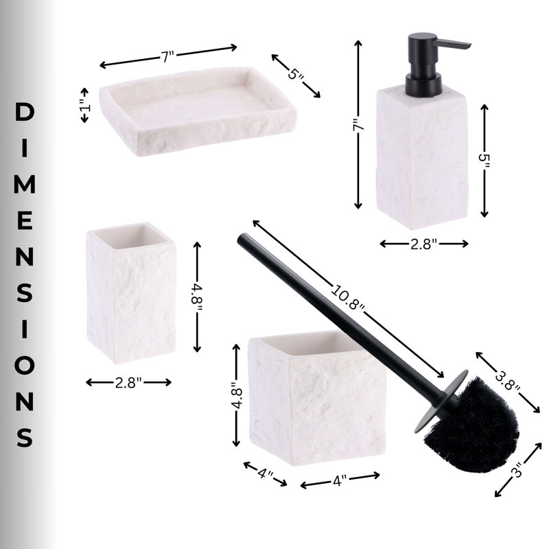 Bathroom Accessory Set, White