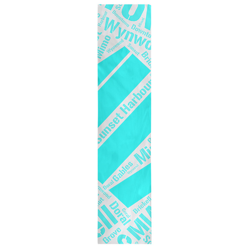 Chemin de table blendtable en coton, 72 po x 16 po, Cyan, Miami