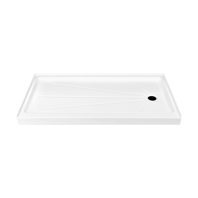 Base de douche simple l 60 po x P 30 po, Droite