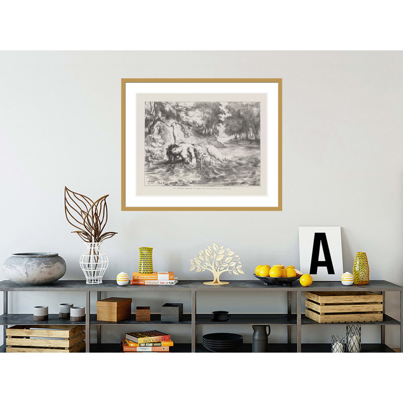 (La mort d'Ophélie) de Shakespeare's Hamlet par Eugène Delacroix, impression giclée encadrée, H 33,5 po x l 40,72 po