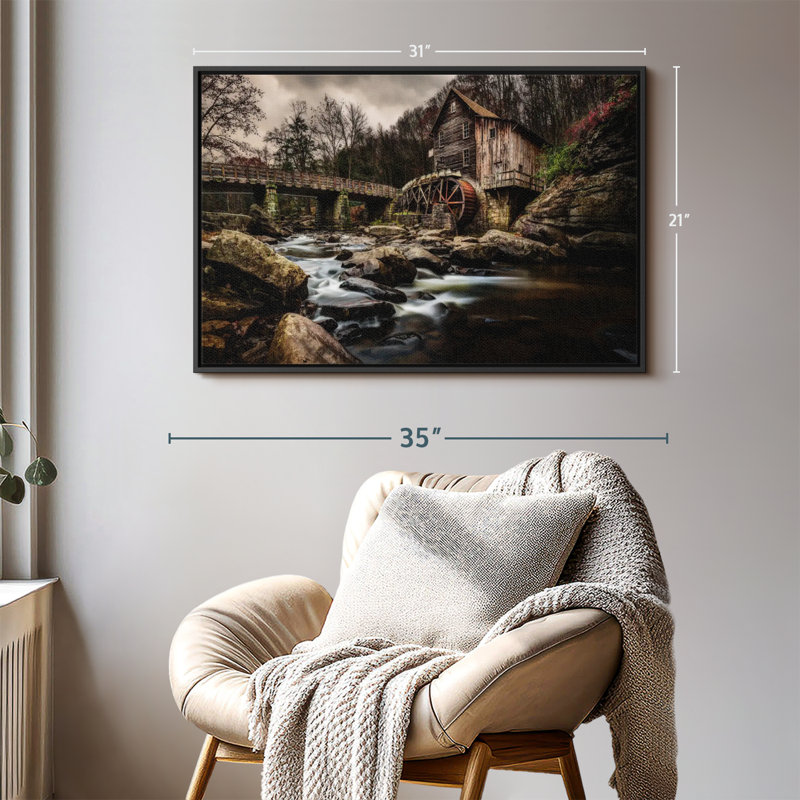 «Grist Mill At Babcock Park, reproduction sur toile», H 21 po x l 31 po