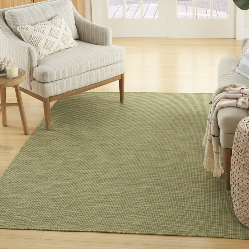 Tapis terre cuite intérieur / extérieur Lillehammer, Rectangle 6 pi x 9 pi, Vert mousse