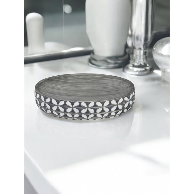 Volga Geometric Grey 4 Piece Bathroom Accessory Set