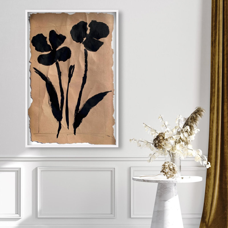 Oliver Gal Artistry in Bloom I Abstract Floral - Luxury Shadowbox Framed Wall Art, 55.5" H x 37.5" W, White