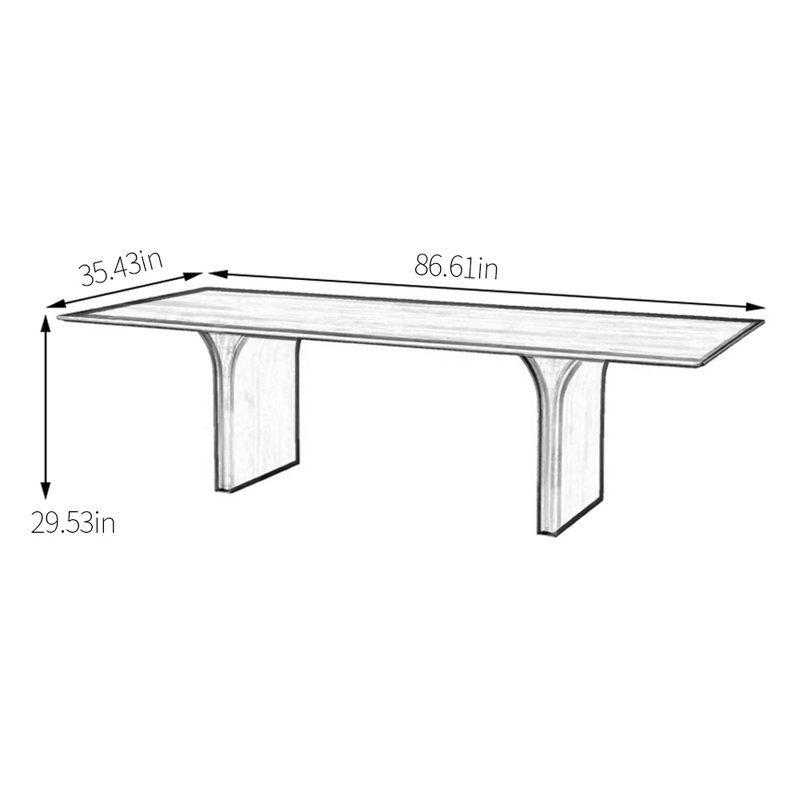 Solid wood simple dining table, 29.53"H x 86.61"L x 35.43"W