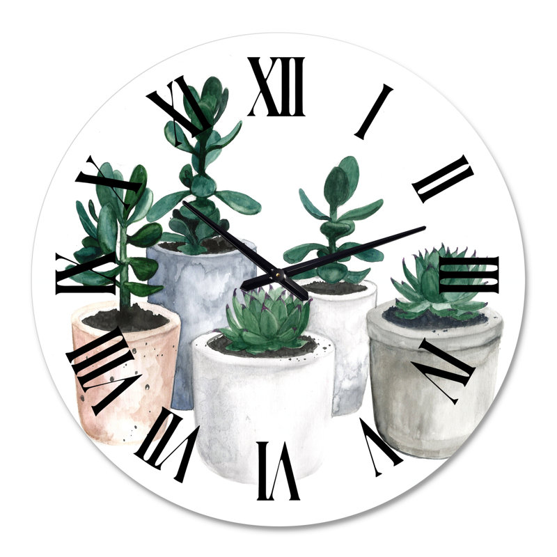 Cactus et plantes grasses VI - Horloge murale de ferme, Surdimensionné