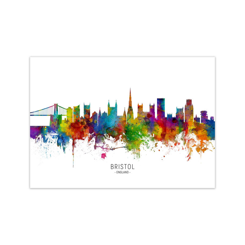 Bristol England Skyline by Michael Tompsett - Print, Unframed, 30cm H x 42cm W x 1cm D
