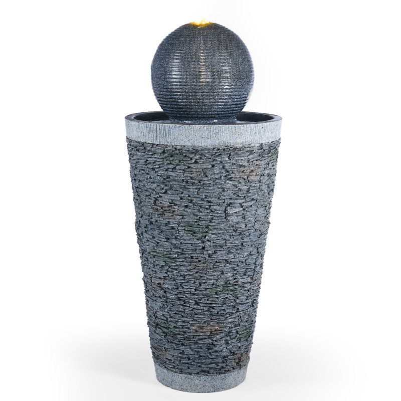 28.15"H Resin Modern LED Fountain