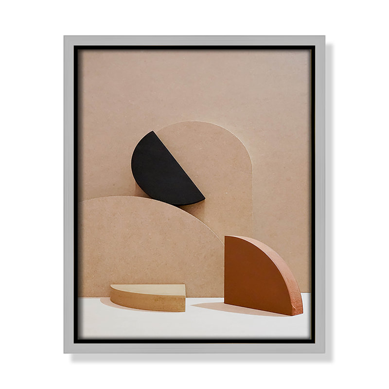 Neutral Harmony dévoilé par Casa Fine Arts, H 21,5 po x l 17,5 po, Cadre flottant argent, Pas de tapis