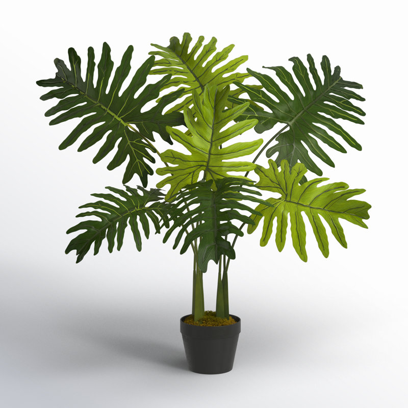 Faux Philodendron Plant in Nursery Pot, 36" H x 21" W x 17" D