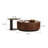 2-Piece Modern Round Nesting Coffee Table Set with 8mm Tempered Glass Top & Dual Storage Drawers - Space-Saving Walnut Wood Accent Tables for Living Room, Home Office