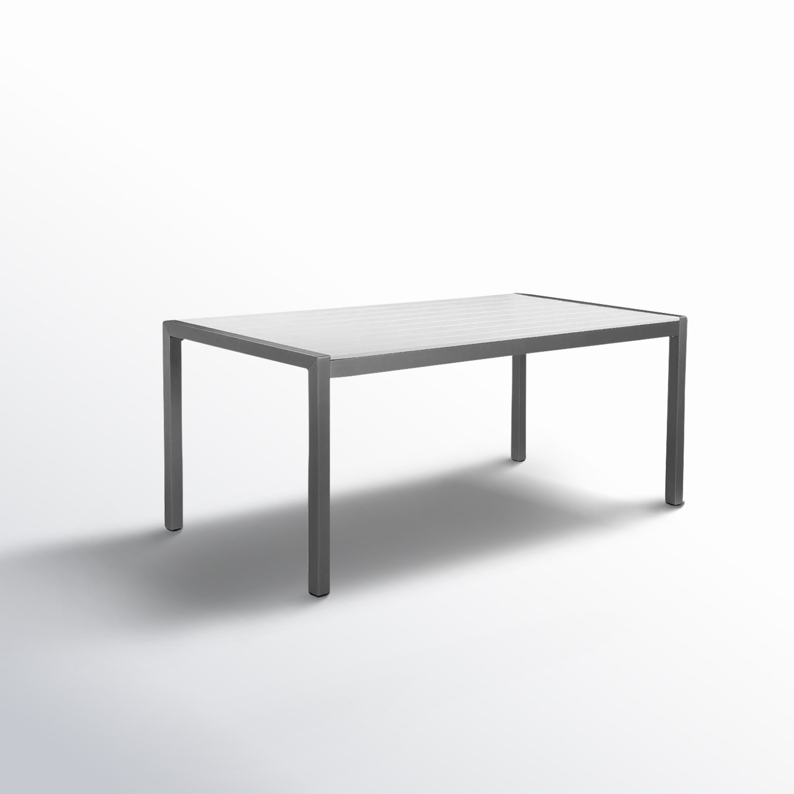 Devan 71 " Patio Dining Table, Silver, White