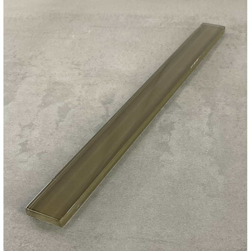 11.75'' L x 1'' W Glass Tile Trim, Chocolate