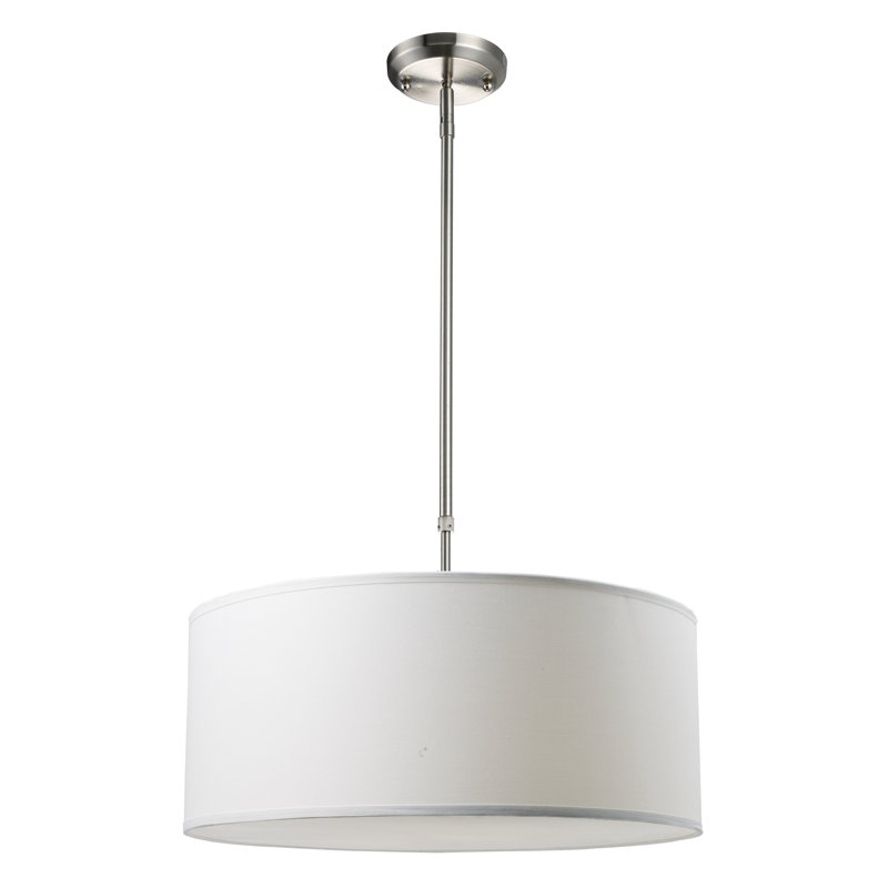 Kasey 3 - Light Nickel Unique/Statement Pendant, 10" H x 24" W x 24" D, White