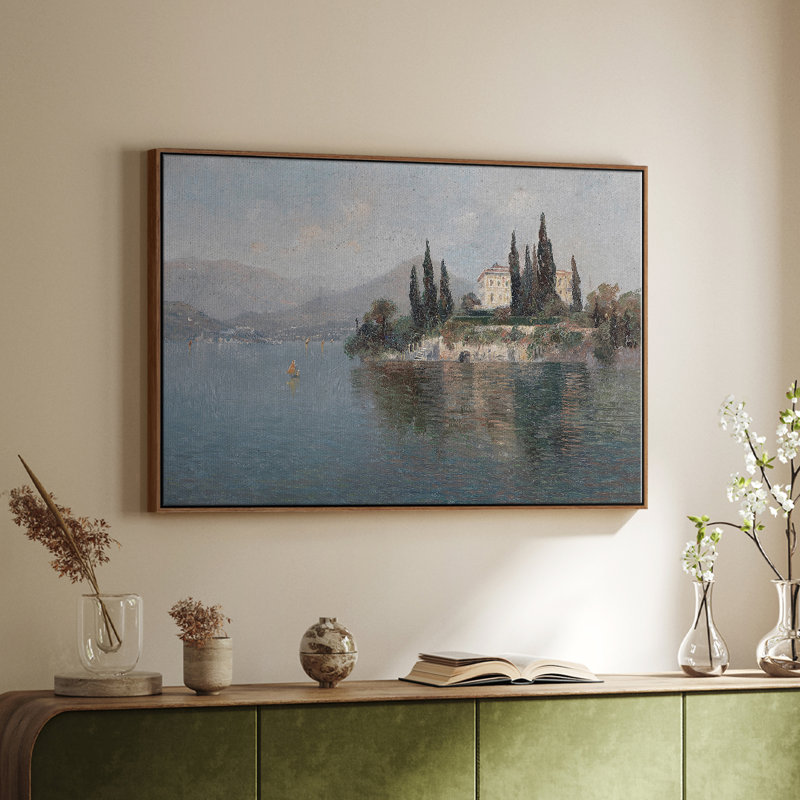 "Vintage Landscape -DXLV III" sur toile, H 17 po x l 25 po x P 2 po, Toile encadrée noyer flottant