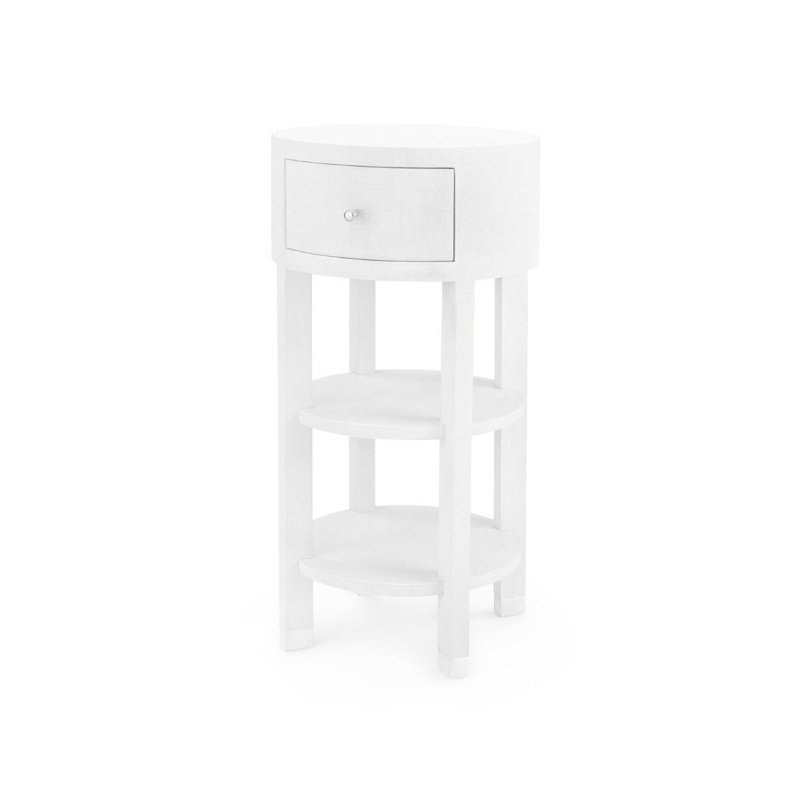 Claudette End Table, White, White