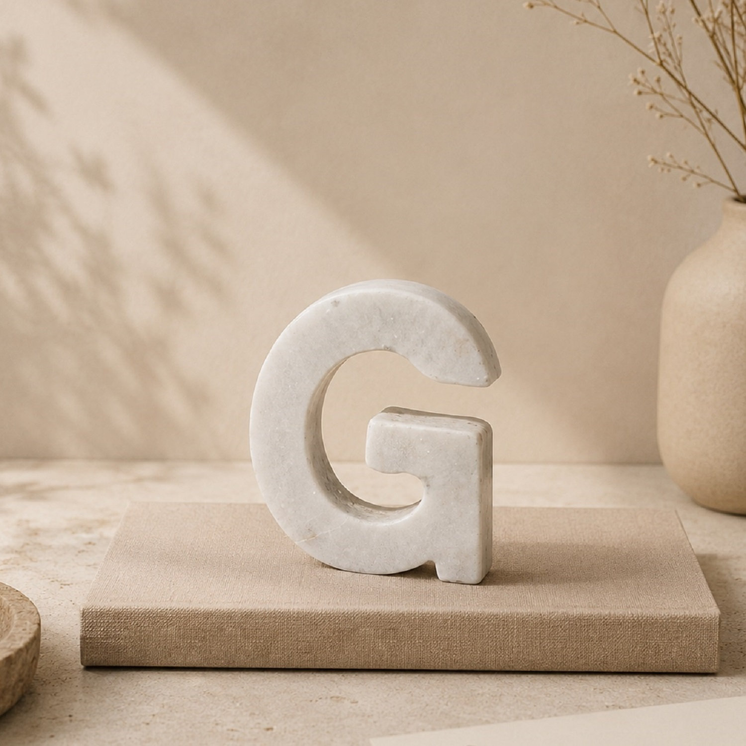 Zeb Marble Helvetica Letter Block, G