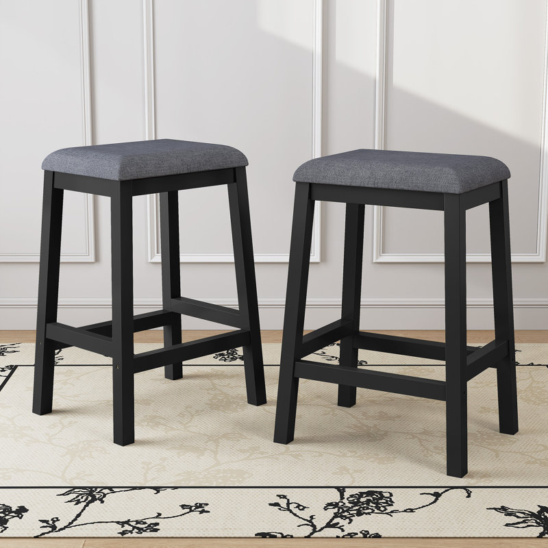 Chaise d'appoint en bois massif, Noir