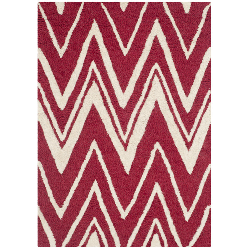Sanyla Hand Tufted Wool Chevron Rug, Rectangle 2'6" x 4'