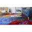 Tapis à poil long rouge texturé à motif 3D moderne Cobina Mojave par Chill Rugs-41645365