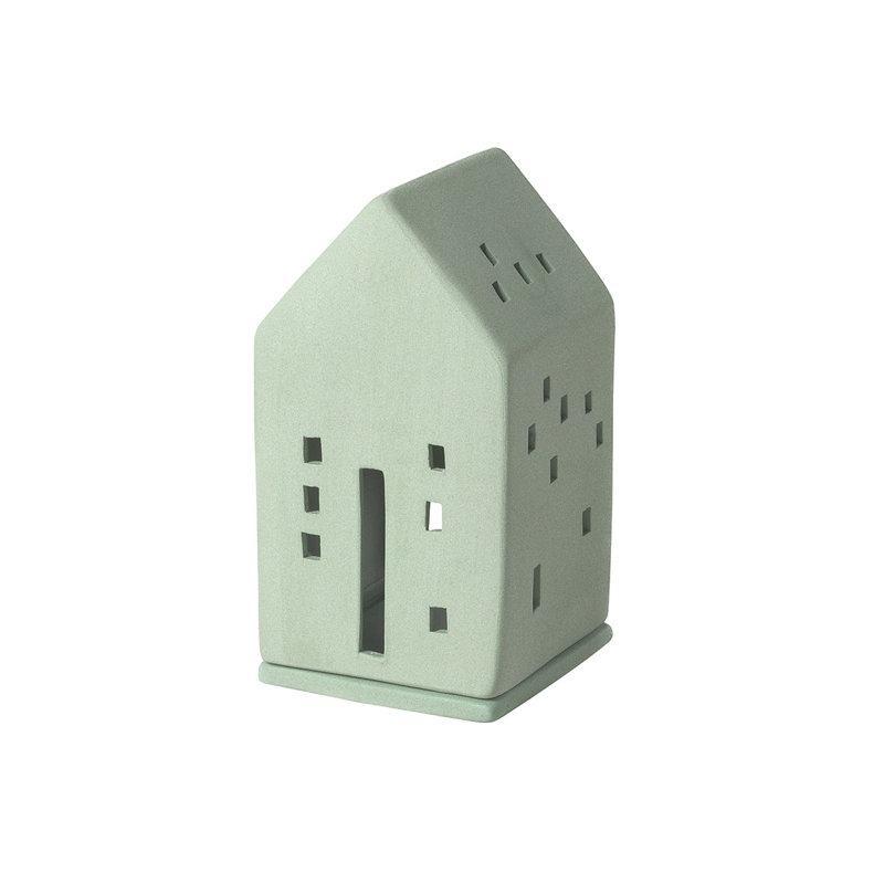 Stoneware Village House - Green - 5.3"