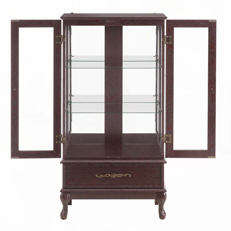Armoire vitrée avec porte vitrée Curio, Cerisier