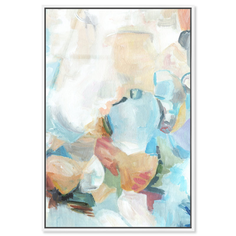 «Heavenly Stream II - Ira Colmeva», reproduction d'art abstraite encadrée par Art Remedy, cadre blond, 44 x 66