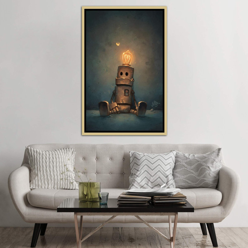 Décoration murale Patience Kids, H 60 po x l 40po x P 1,5 po, Toile encadrée d'or