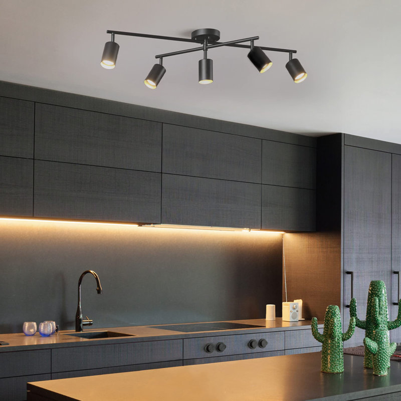 34'' 5 -Light Fixed Track Track Kit with Dimmable and Adjustable Head