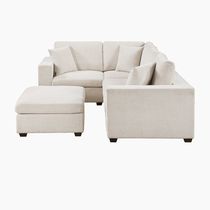 Canapé modulaire en chenille 5 pièces Burdett