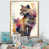 Toile avec cadre flottant or