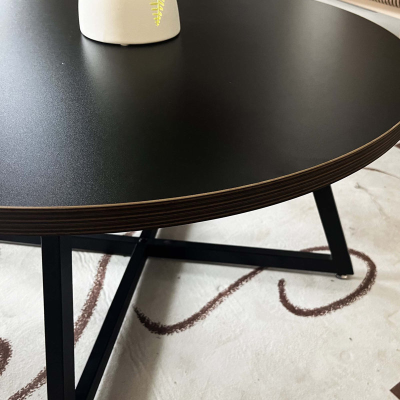 Table basse ronde, Noir