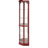 Glass Curio Cabinet With , Cherry Finish, Adjustable Shelves, Elegant Carvings Lighted For Corner Storage Presentation, Shelves In-480100183-480100181