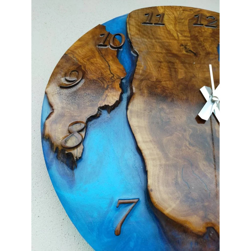 Horloge murale en bois, H 36 po x l 36 po x P 2 po
