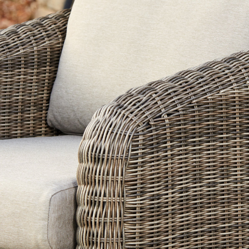 Fauteuil de jardin pivotant Cambelle avec coussins, Gris, Gris
