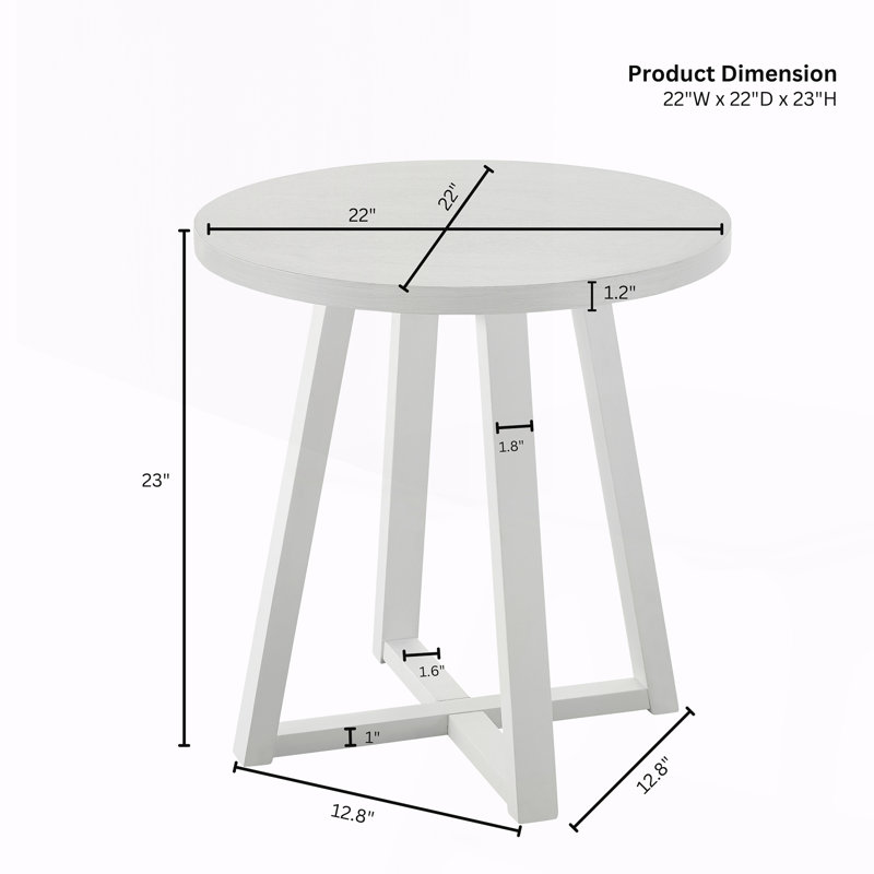 Table de bout ronde Modern, White