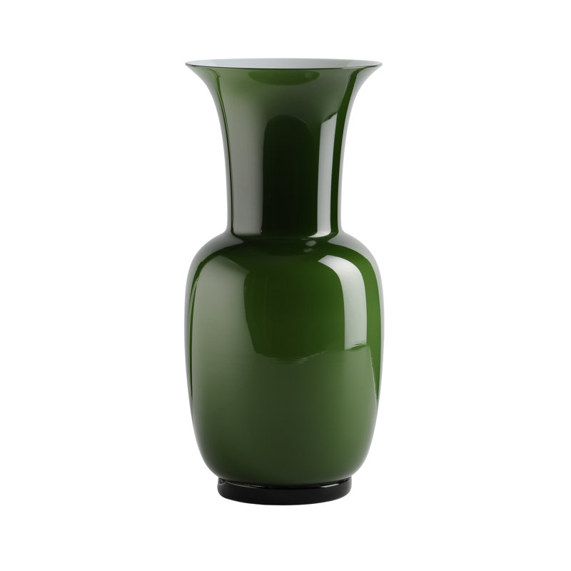 Venini Opalino Vase, 16.54" H x 7.87" W x 7.87" D, Apple Green