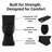 Los Flexi Glossy Black Tall Toilet, One-Piece Elongated Chair Height Toilet with Soft-Close Seat, 1.28 GPF Swirl Flush, 12" Rough-In-129051350