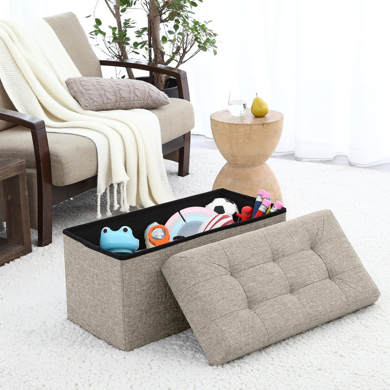 Repose-pieds avec rangement Foronda, Beige