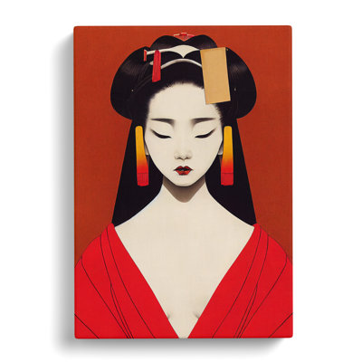 Symmetrical Geisha No.1 - Wrapped Canvas