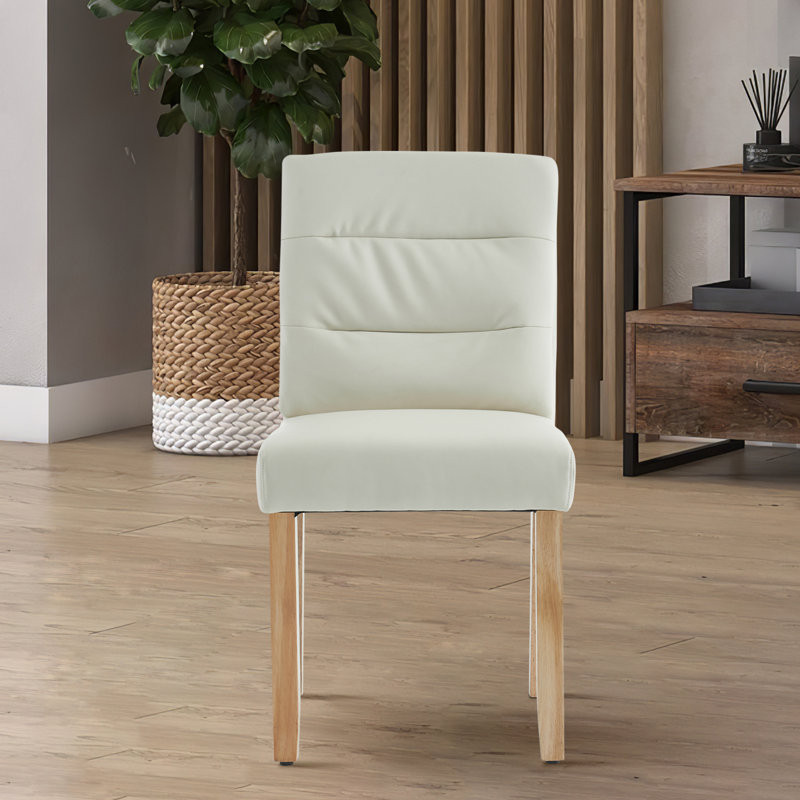 Aaroon 48cm H Upholstered Upholstered Back Side Chair in White, White