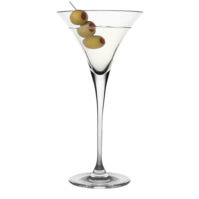 Handmade Clear Crystal 8oz Martini Glass Set of 4