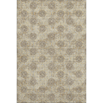 Premium Machine Washable Grilli AMF1856 Damask Rug