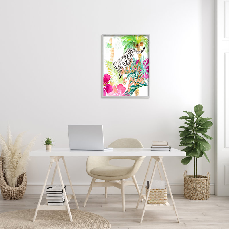 «Eleonora», art mural sur toile tendue à motif floral d'hibiscus rose par Lanie Loreth, H 30 po x l 24 po