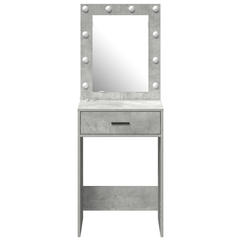 Particle Board, MDF 50 X 41 X 135 Cm Mirror, Concrete Grey