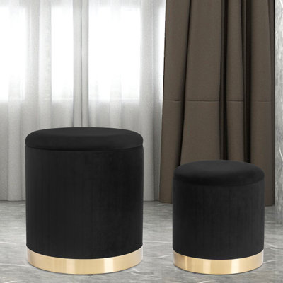 Crystral Velvet Ottoman