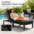 Glenita 8 - Person Outdoor Patio Aluminum Sectional Set with Firepit Table Chaise and Cushions-382922876