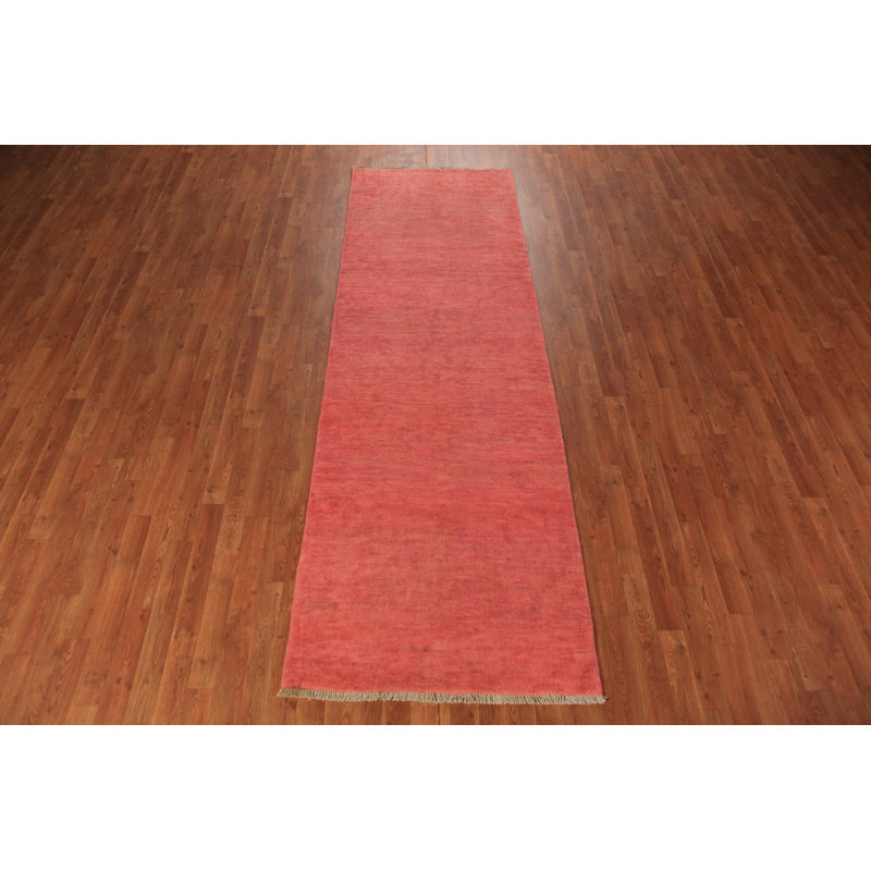Tapis rose en laine fabriqué à la main Gabbeh 3 x 10
